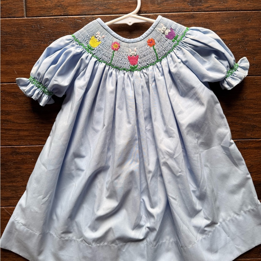 Beautiful Blue Smocked Dress 12m